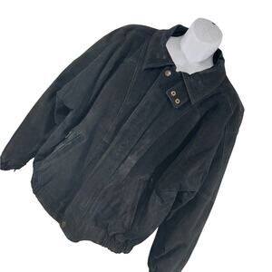 SANTA FE OUTBACK! LUXE BLACK GENUINE SUEDE LEATHER BOMBER STYLE JACKET! SZ XL